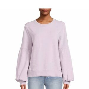 Lavender Linen Blouson Sleeve Top